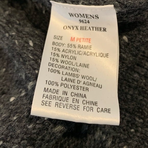 346. Woolrich 1/4 zip Grey heathered sweater & lambswool stitching MP - Picture 5 of 6